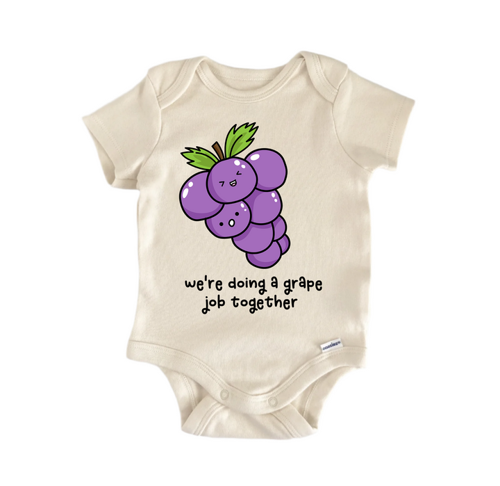 We're Doing A Grape Job Together Valentine -  Baby Boy Girl Clothes  Bodysuit Funny Cute