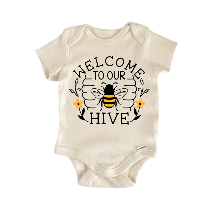 Welcome To Our Hive Honey Bee - Baby Boy Girl Clothes Infant Bodysuit Funny Cute