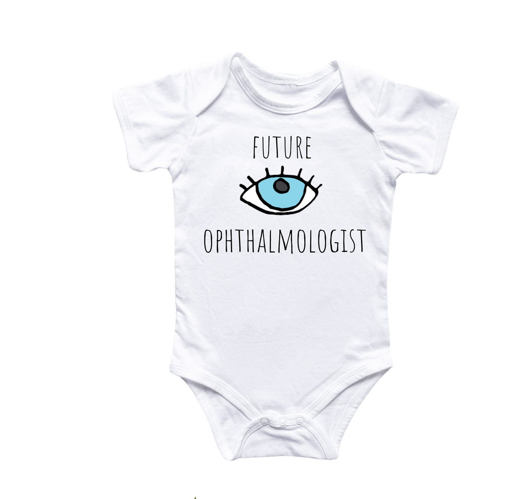 a white bodysuit with the words future ophtahmologist on it