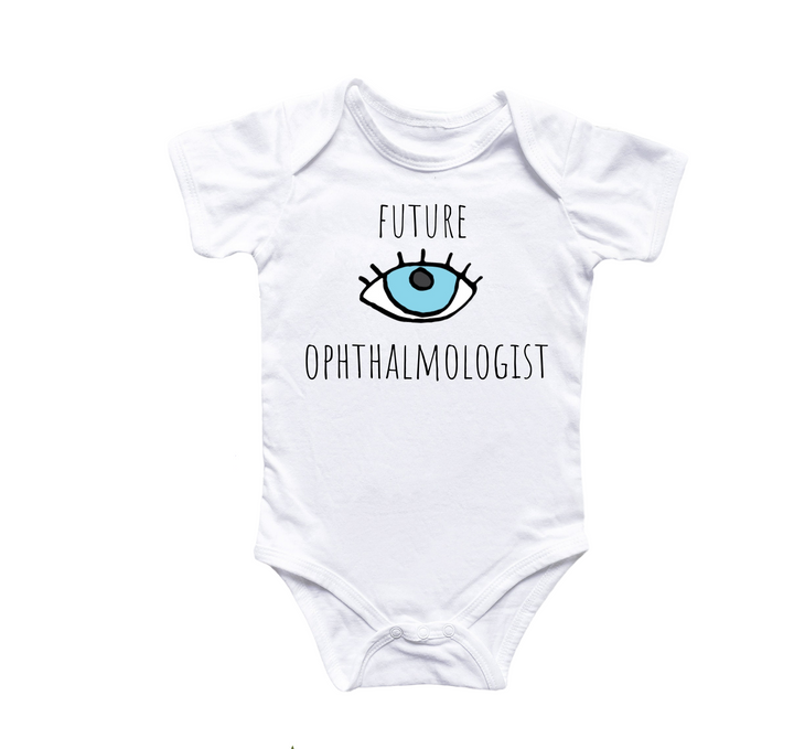 a white bodysuit with the words future ophtahmologist on it