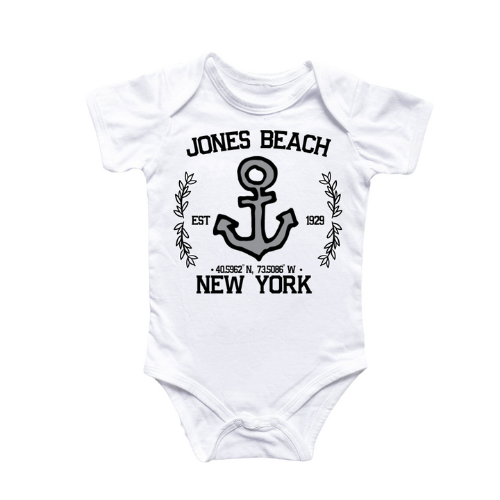 a baby bodysuit with an anchor on it