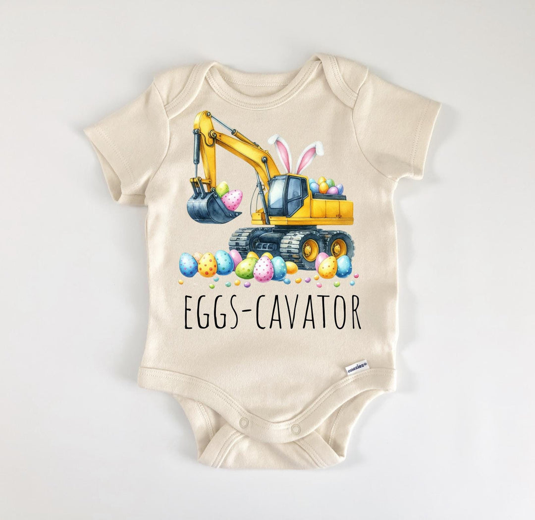 Easter Construction Excavator - Baby Boy Girl Clothes Infant Bodysuit Funny Cute