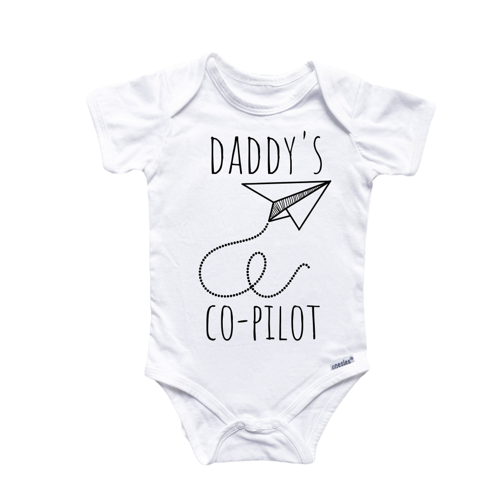 a baby bodysuit with a paper airplane on it