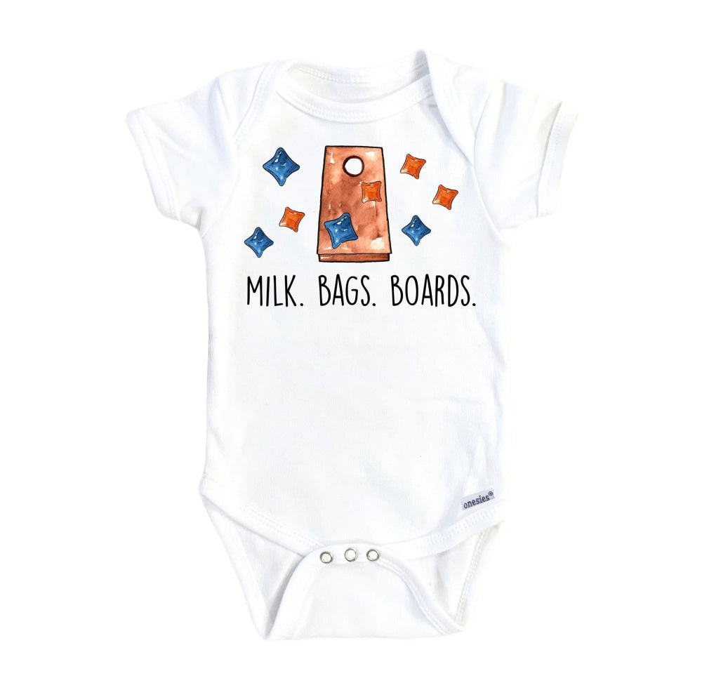 Cornhole Milk Bags - Baby Boy Girl Clothes Infant Bodysuit Funny Cute Newborn Onesie