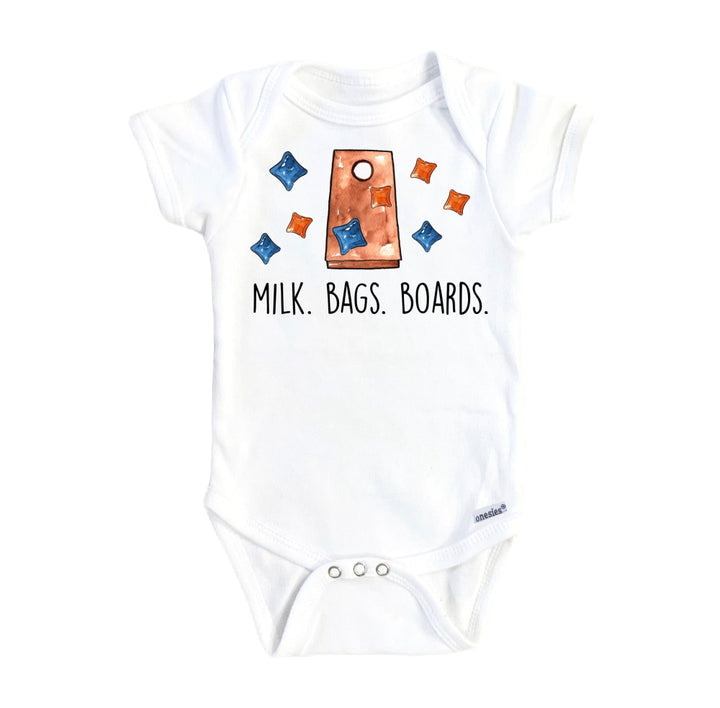 Cornhole Milk Bags - Baby Boy Girl Clothes Infant Bodysuit Funny Cute Newborn Onesie