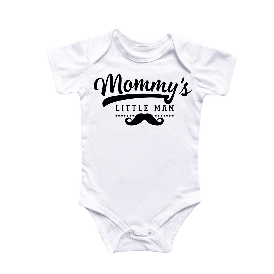 a baby bodysuit with a mustache on it