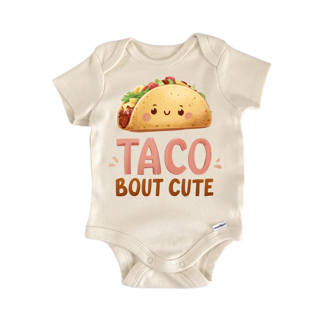 a baby bodysuit that says taco bout cute