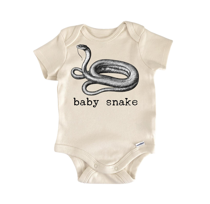 a baby bodysuit with a snake on it