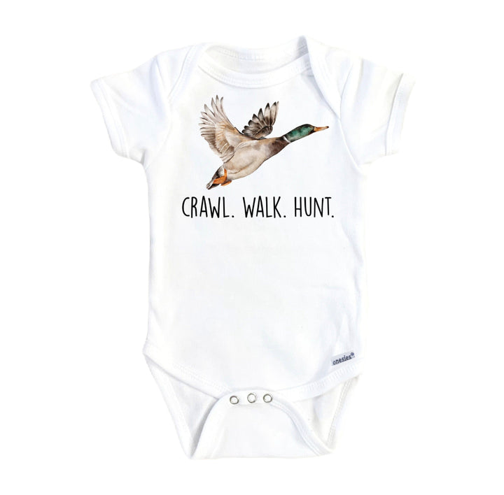 Duck Hunting Crawl - Baby Boy Girl Clothes Infant Bodysuit Funny Cute Newborn Onesie