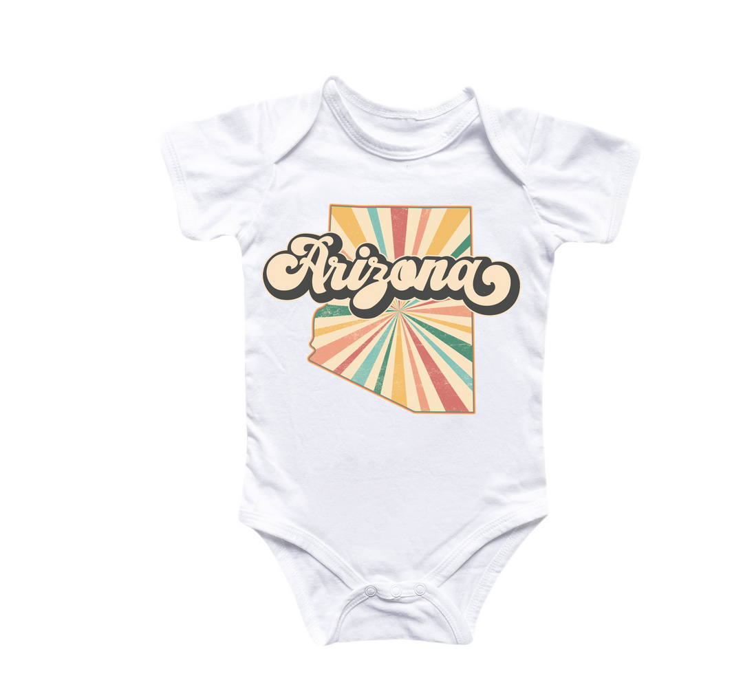 a baby bodysuit with the word arizona on it