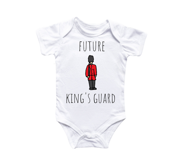 a baby bodysuit with a picture of a man in a suit