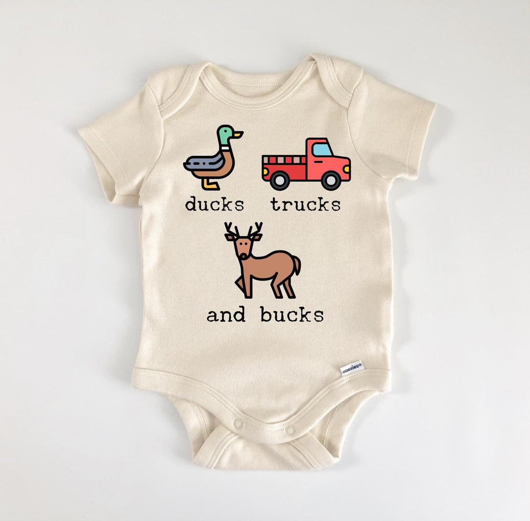 Duck Hunting Truck Deer Hunter - Baby Boy Girl Clothes Infant Bodysuit Funny Cute