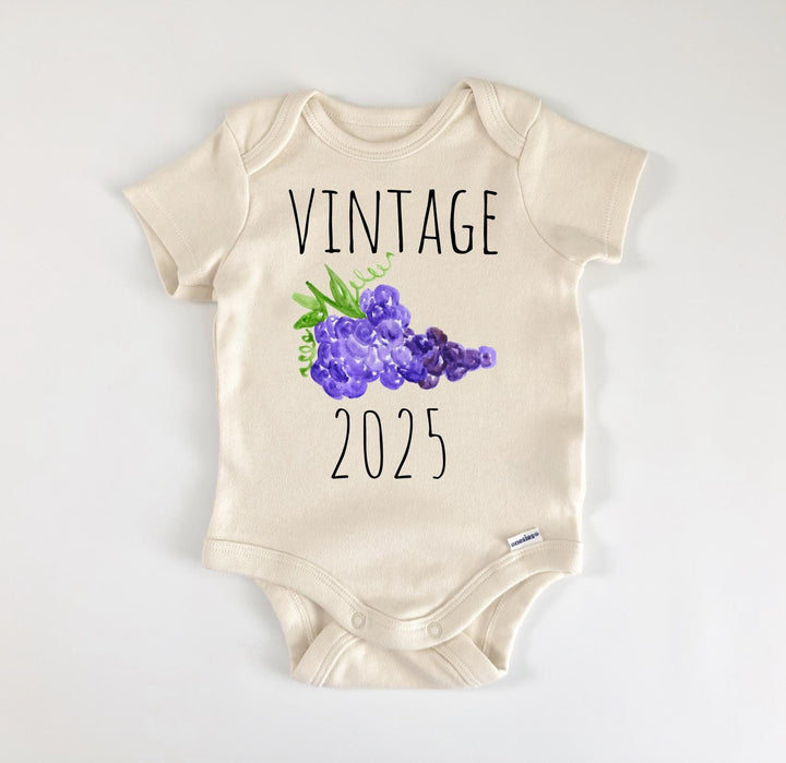 Grape Vintage Vineyard Wine - Baby Boy Girl Clothes Infant Bodysuit Funny Cute Newborn