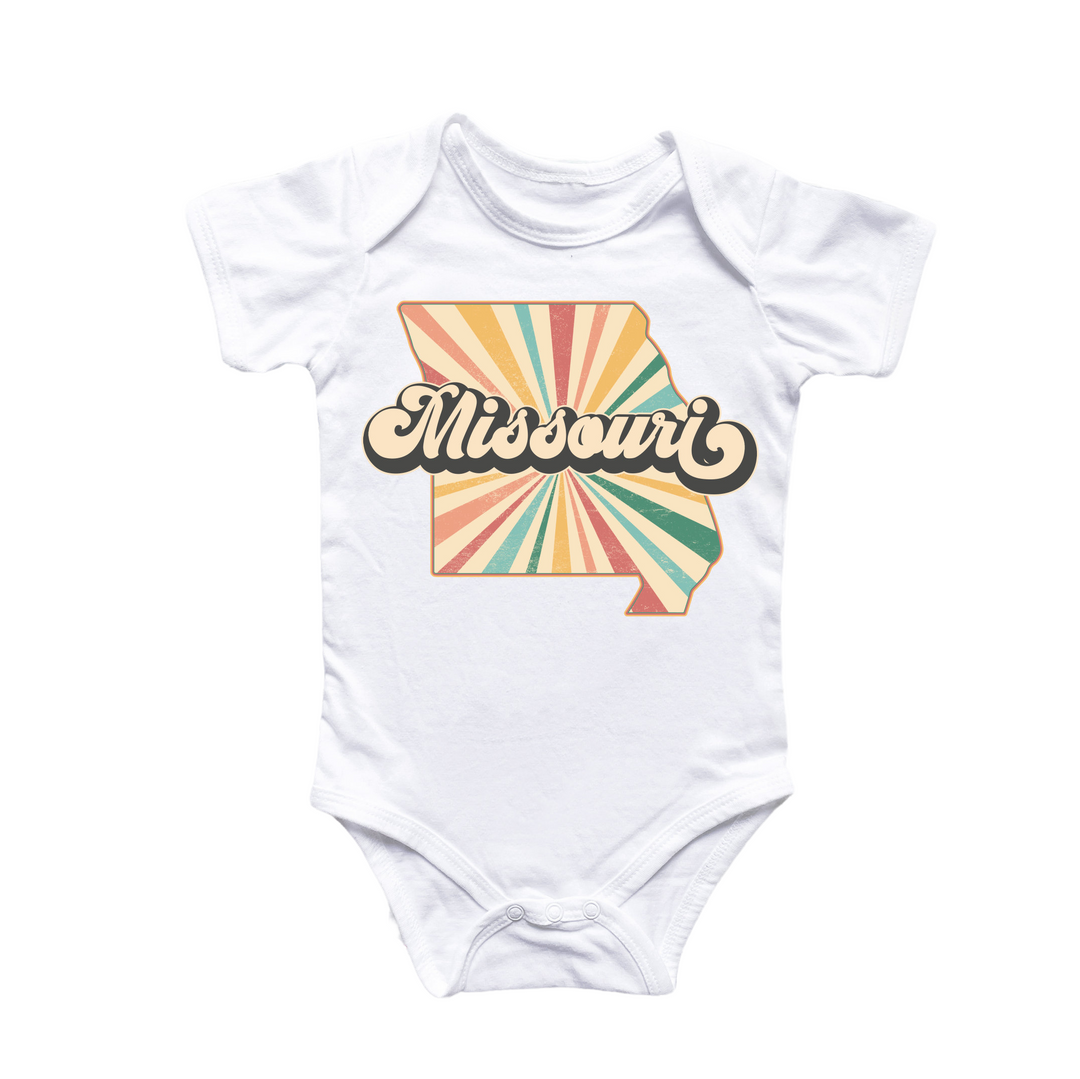 a baby bodysuit with the word mississippi on it