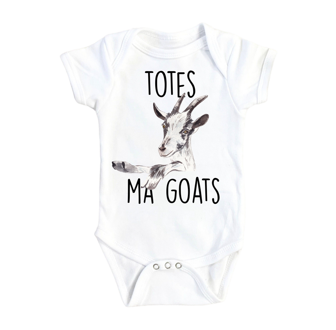 a baby bodysuit with a goat on it