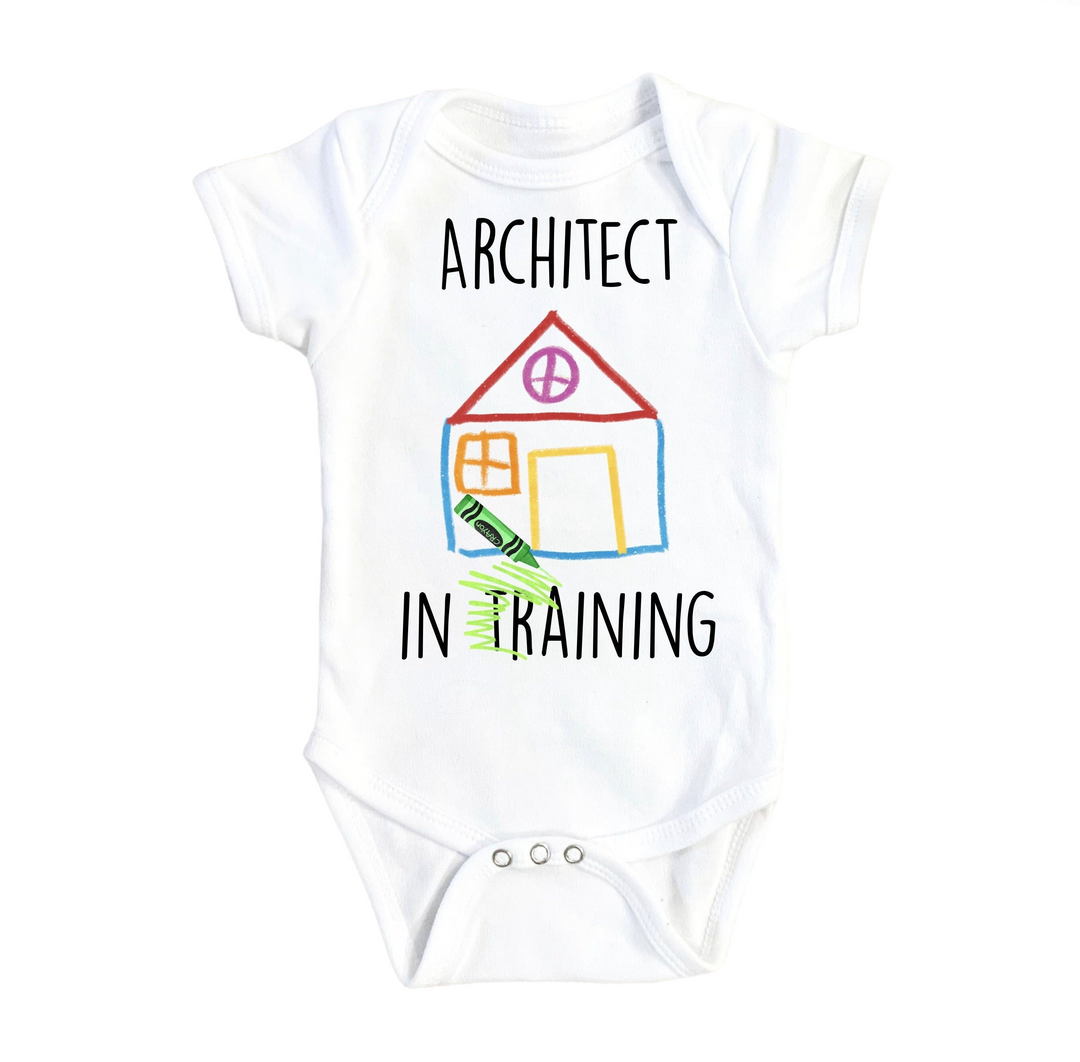 a baby bodysuit that says, architecture in training