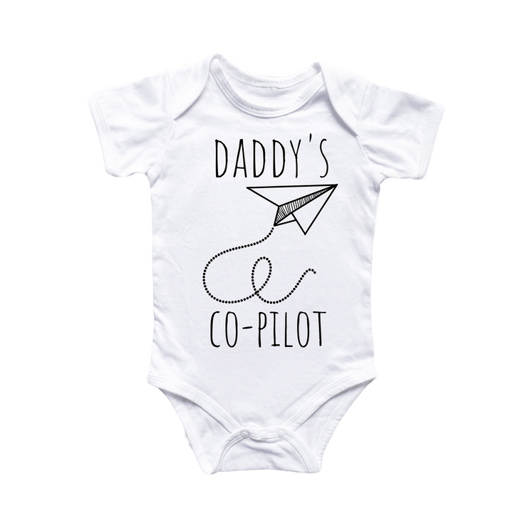 a baby bodysuit with a paper airplane on it