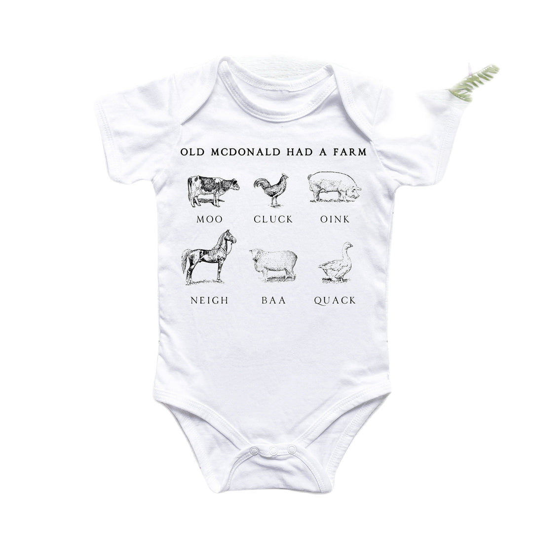 Farm Tractor Animal - Baby Boy Girl Clothes Infant Bodysuit Funny Cute Newborn Onesie