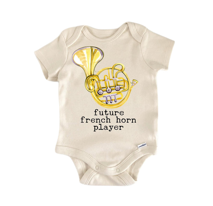 French Horn Musician - Baby Boy Girl Clothes Infant Bodysuit Funny Cute Newborn