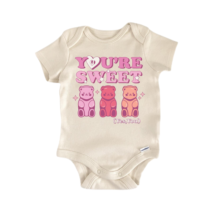 a baby bodysuit that says you're sweet