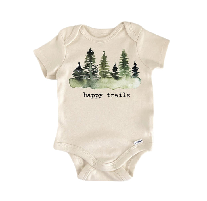 Happy Trails Adventure - Baby Boy Girl Clothes Infant Bodysuit Funny Cute Newborn