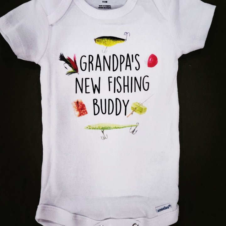 Fishing Buddy Icons - Baby Boy Girl Clothes Infant Bodysuit Funny Cute Newborn Onesie