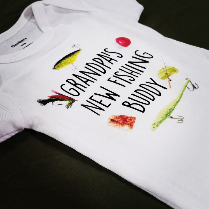 Fishing Buddy Icons - Baby Boy Girl Clothes Infant Bodysuit Funny Cute Newborn Onesie