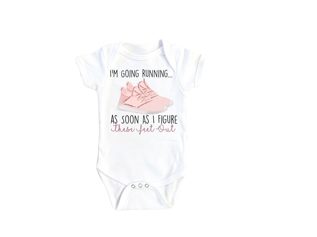 Running - Baby Boy Girl Clothes Infant Bodysuit Funny Cute Newborn 1A Onesie