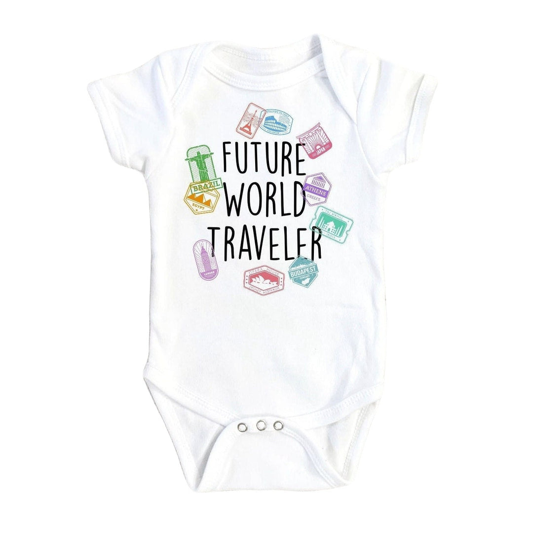 Traveler Stamps - Baby Boy Girl Clothes Infant Bodysuit Funny Cute Newborn Onesie