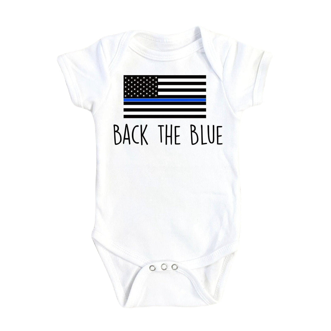 Police Blue Back - Baby Boy Girl Clothes Infant Bodysuit Funny Cute Newborn Onesie