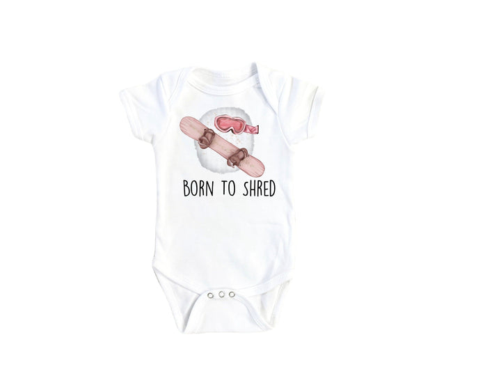 Snowboarding Shred - Baby Boy Girl Clothes Infant Bodysuit Funny Cute Newborn Onesie