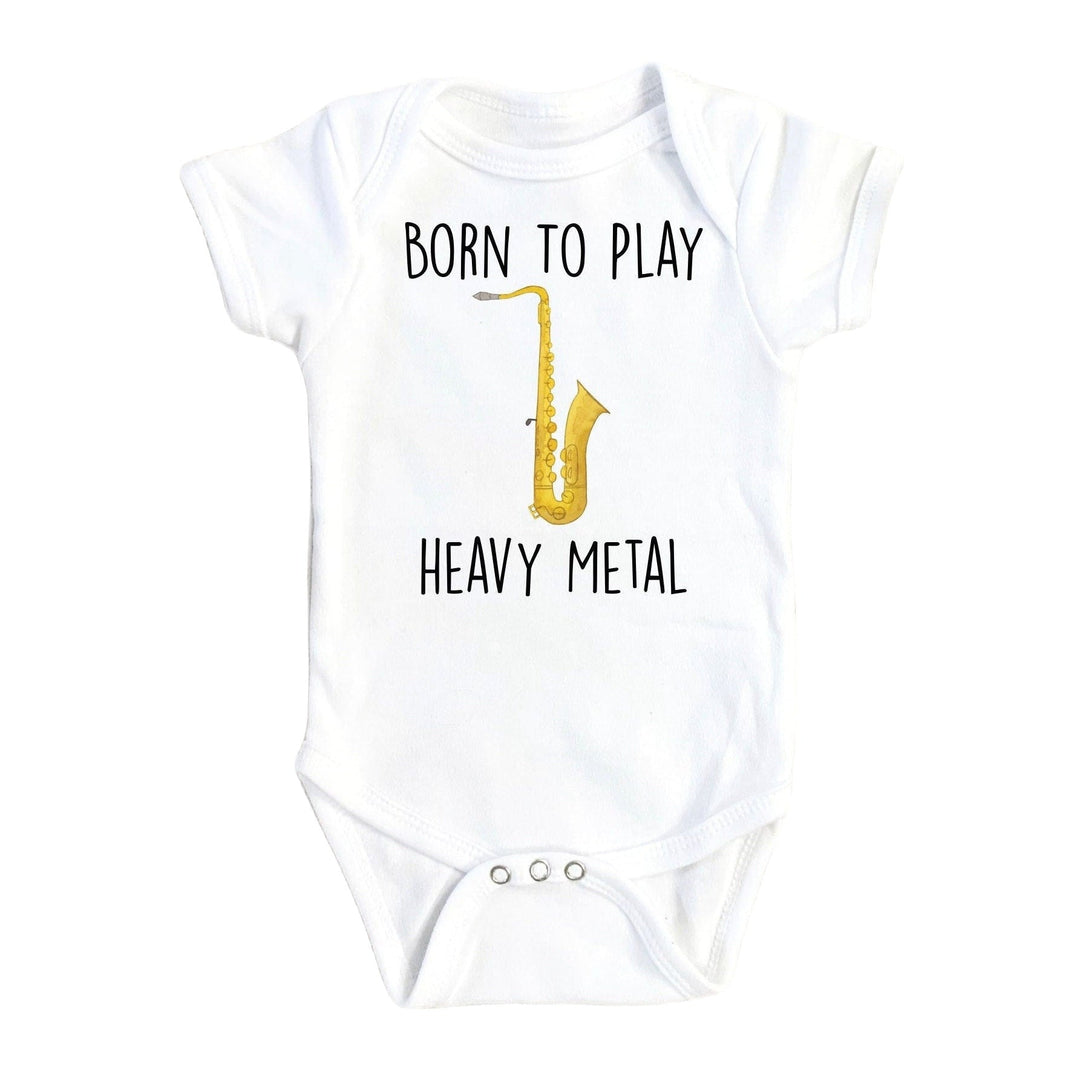 Saxophone Heavy Metal - Baby Boy Girl Clothes Infant Bodysuit Funny Cute Newborn Onesie