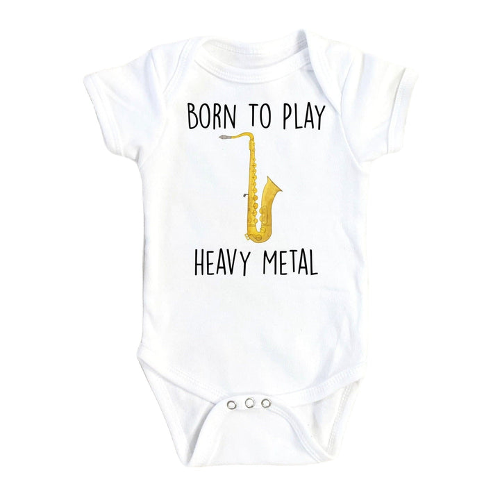 Saxophone Heavy Metal - Baby Boy Girl Clothes Infant Bodysuit Funny Cute Newborn Onesie