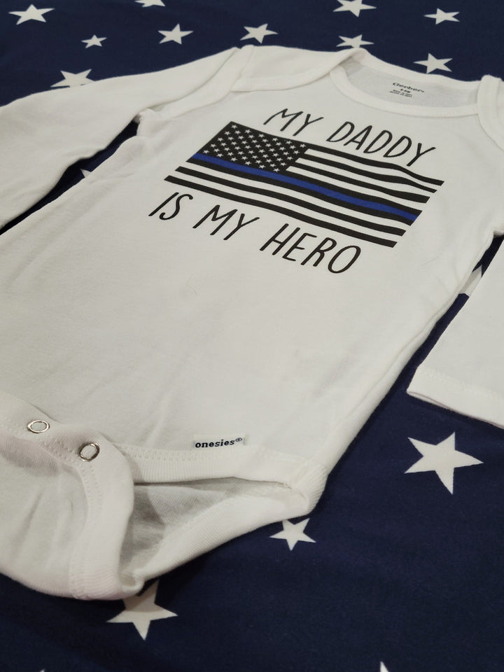 Police Blue Thin - Baby Boy Girl Clothes Infant Bodysuit Funny Cute Newborn Onesie