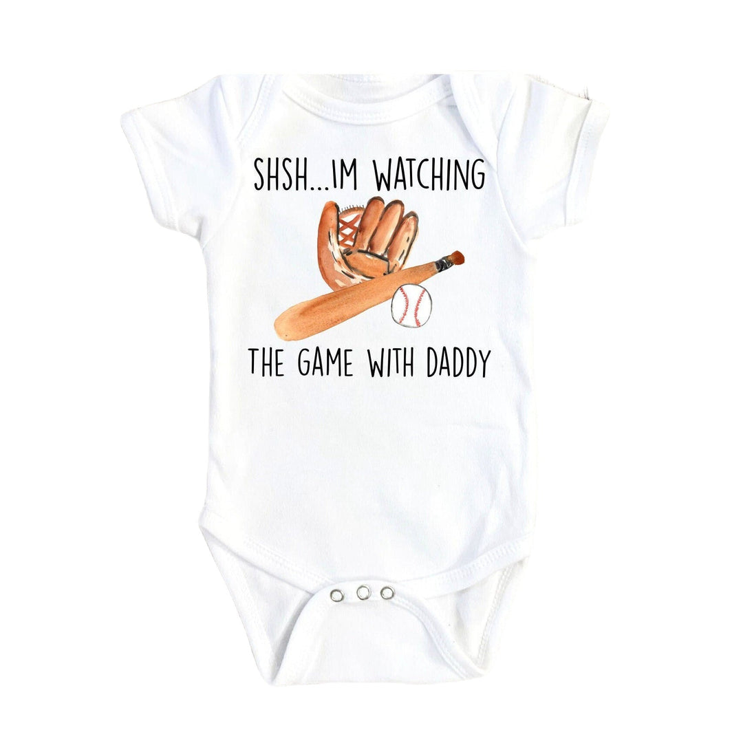 Baseball Watching - Baby Boy Girl Clothes Infant Bodysuit Funny Cute Newborn Onesie