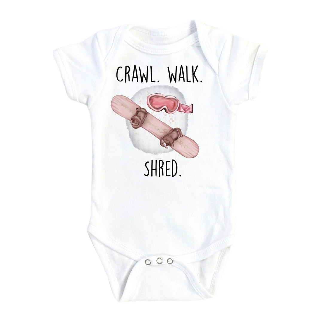 Snowboarding Crawl - Baby Boy Girl Clothes Infant Bodysuit Funny Cute Newborn Onesie