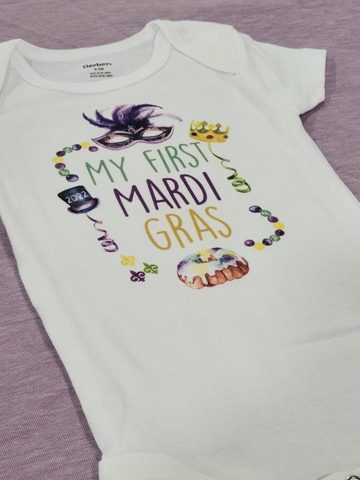 Mardi Gras - Baby Boy Girl Clothes Infant Bodysuit Funny Cute Newborn 1C Onesie