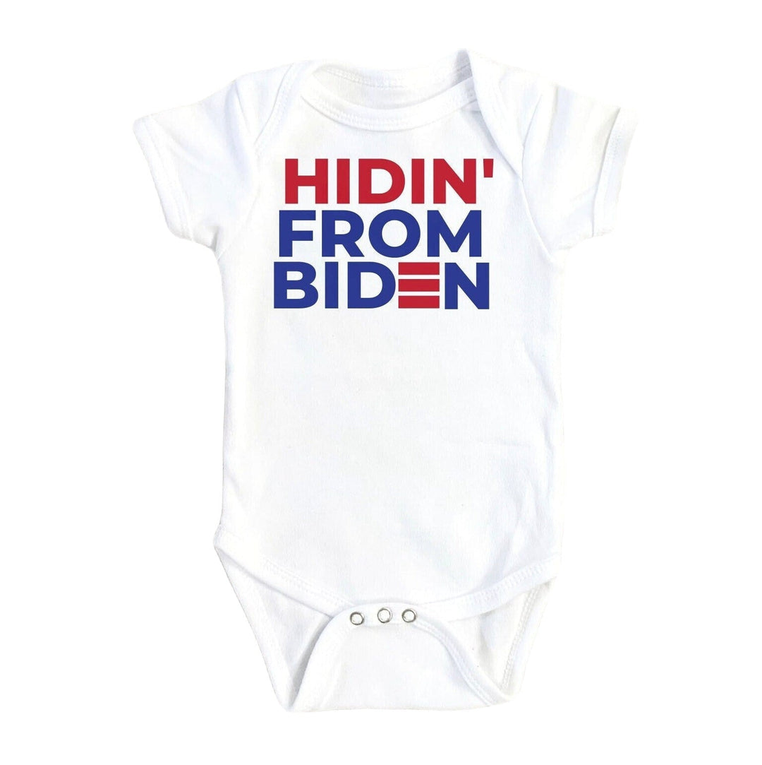 Hidin’ From Biden - Baby Boy Girl Clothes Infant Bodysuit Funny Cute Newborn Onesie