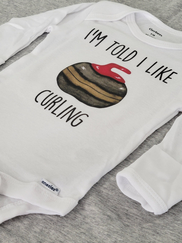 Curling Love - Baby Boy Girl Clothes Infant Bodysuit Funny Cute Newborn Onesie