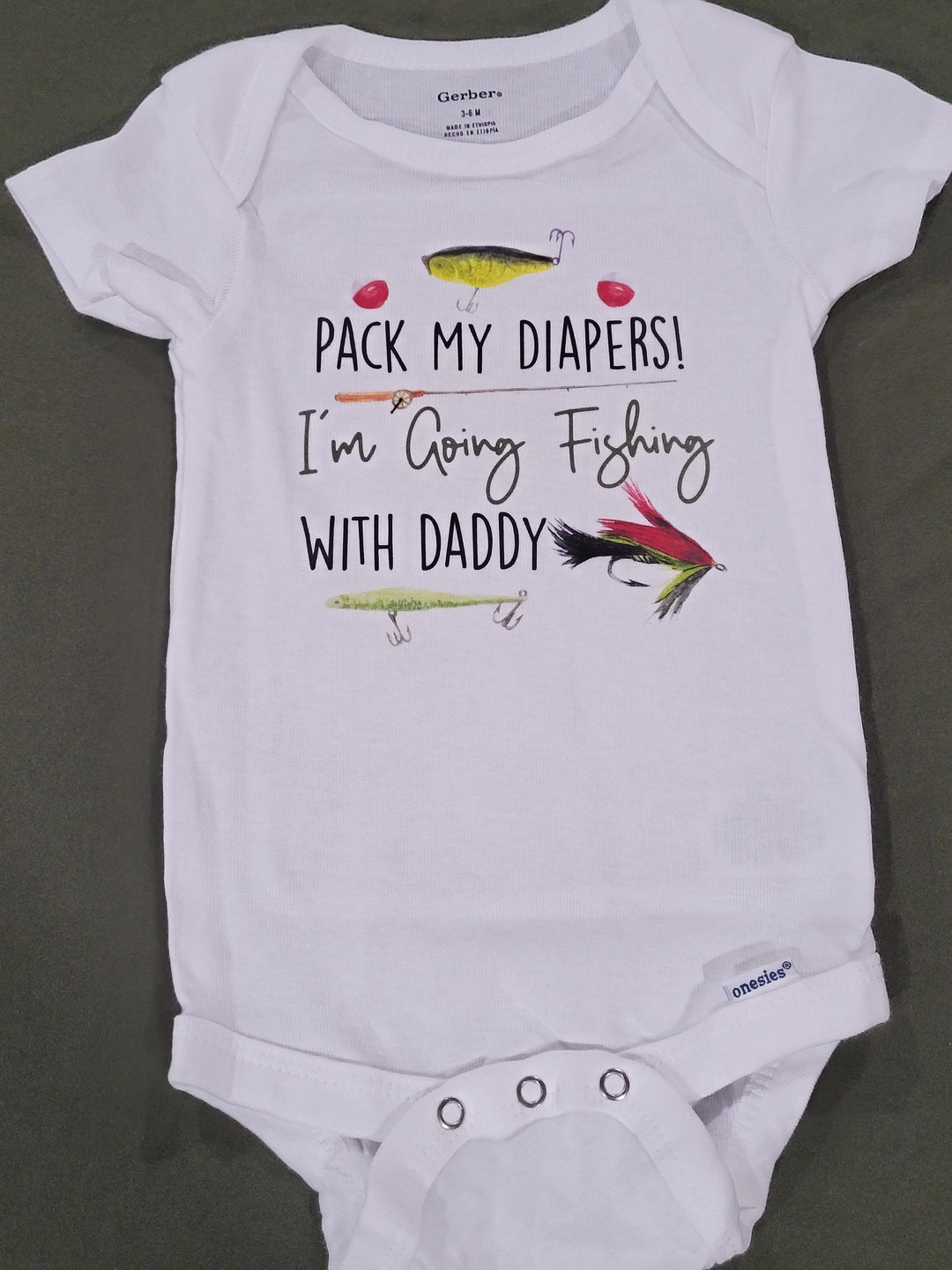 Fishing Diapers - Baby Boy Girl Clothes Infant Bodysuit Funny Cute Newborn Onesie