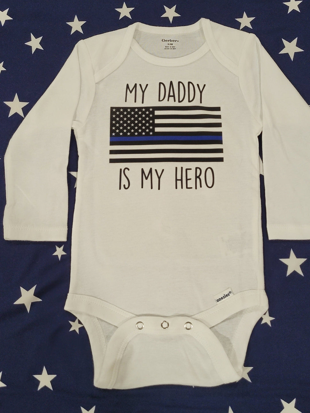 Police Blue Thin - Baby Boy Girl Clothes Infant Bodysuit Funny Cute Newborn Onesie