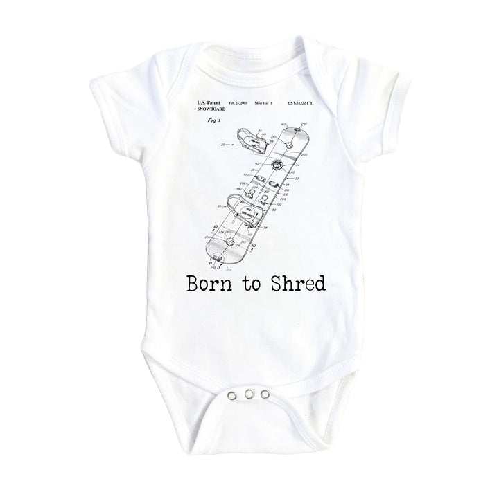 Snowboarding Patent - Baby Boy Girl Clothes Infant Bodysuit Funny Cute Newborn Onesie