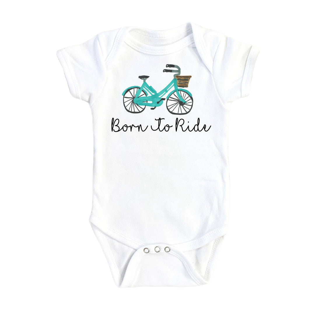 Bicycle Born Blue - Baby Boy Girl Clothes Infant Bodysuit Funny Cute Newborn Onesie