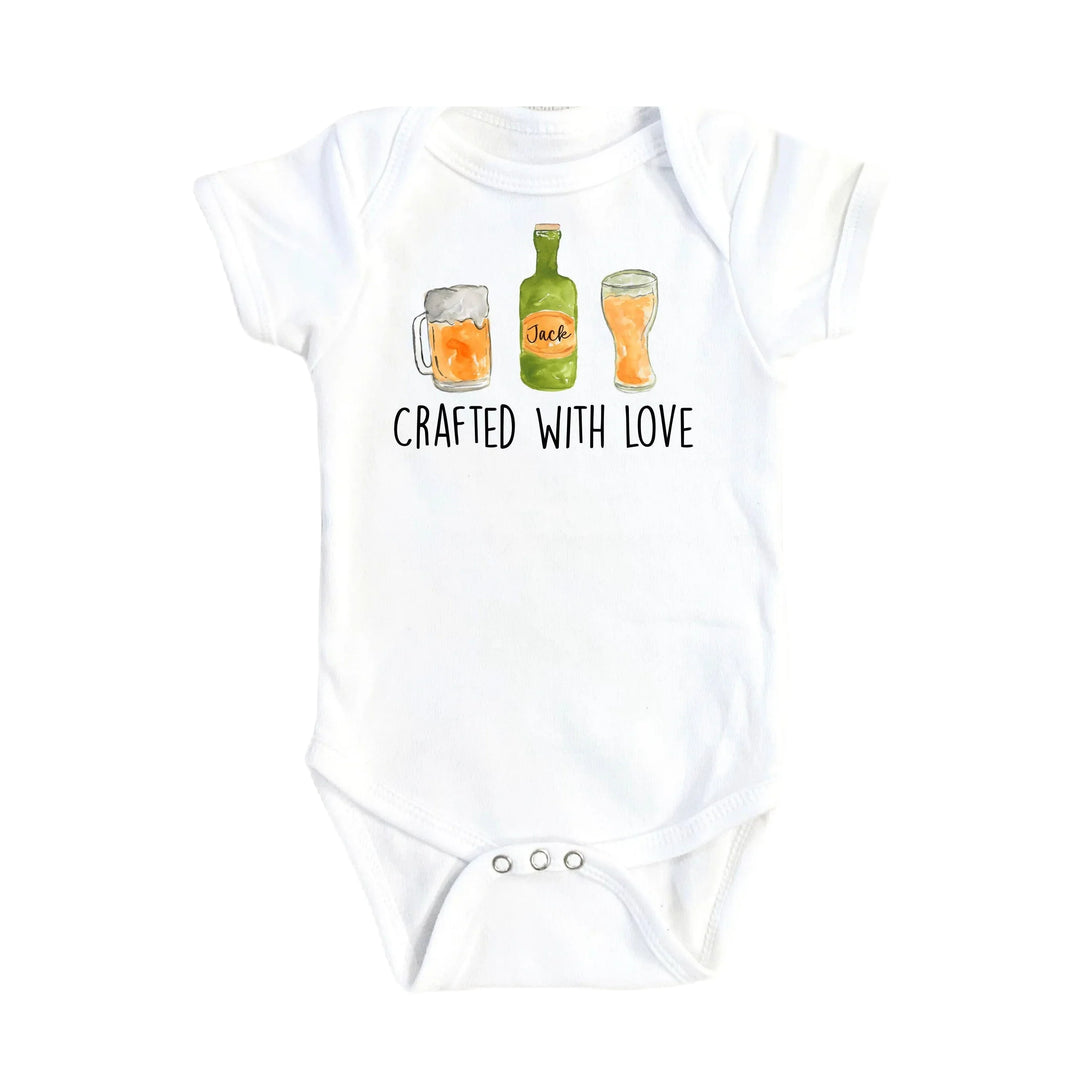 Beer Crafted Love - Baby Boy Girl Clothes Infant Bodysuit Funny Cute Newborn Onesie