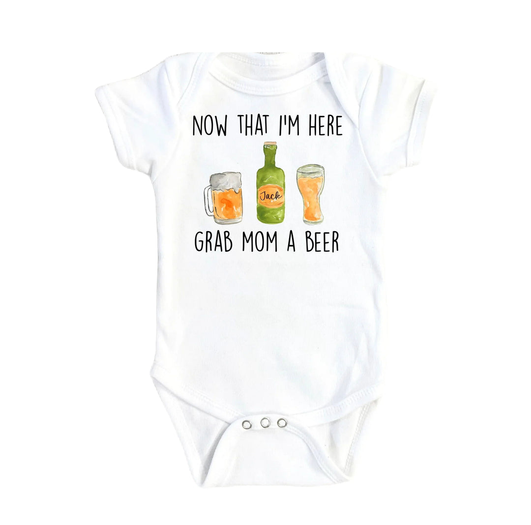 Beer Mom Pass - Baby Boy Girl Clothes Infant Bodysuit Funny Cute Newborn Onesie