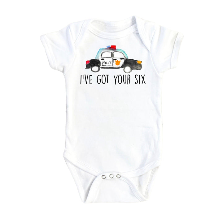 Police Your Six - Baby Boy Girl Clothes Infant Bodysuit Funny Cute Newborn Onesie