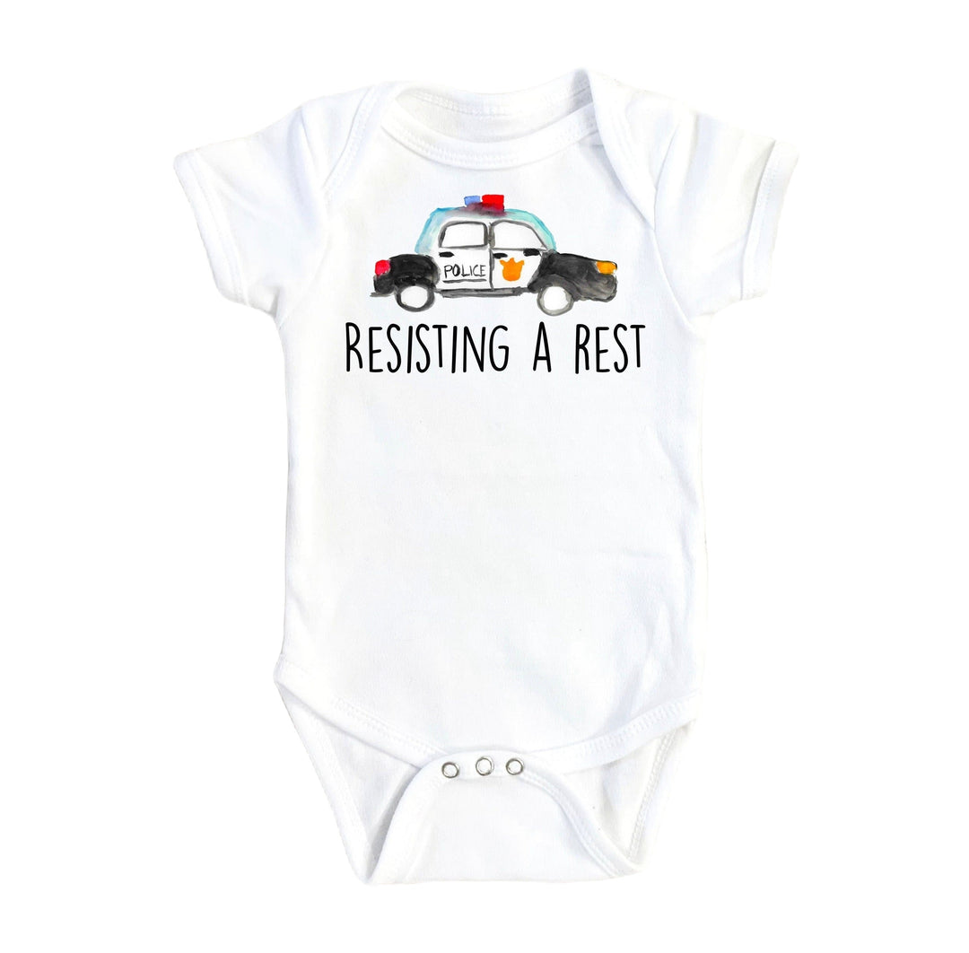 Police Resisting - Baby Boy Girl Clothes Infant Bodysuit Funny Cute Newborn Onesie