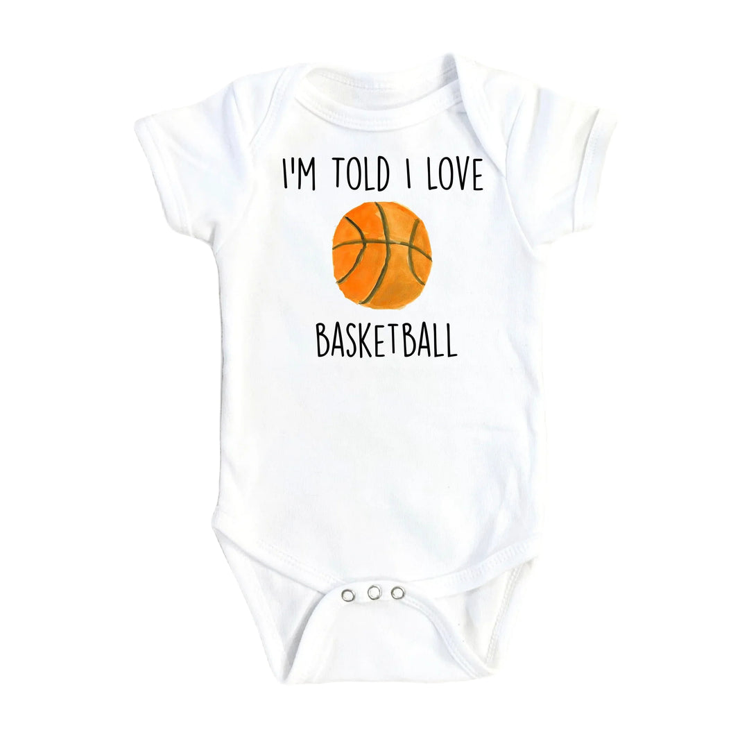 I Love Basketball - Baby Boy Girl Clothes Infant Bodysuit Funny Cute Newborn Onesie