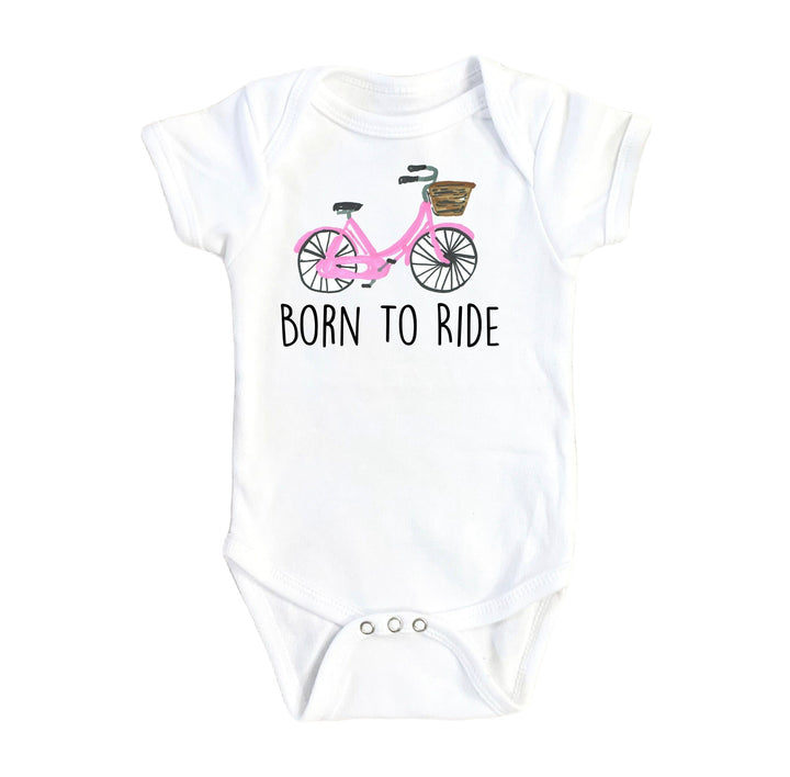 Bicycle Pink Born - Baby Boy Girl Clothes Infant Bodysuit Funny Cute Newborn 1C Onesie