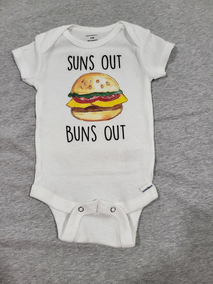 Burger Bbq - Baby Boy Girl Clothes Infant Bodysuit Funny Cute Newborn Onesie